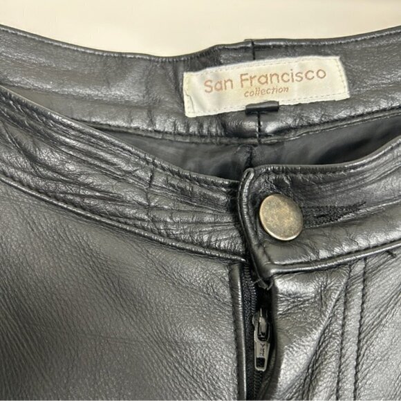 SAN Francisco Vintage Y2K Genuine black leather pants - Picture 3 of 7